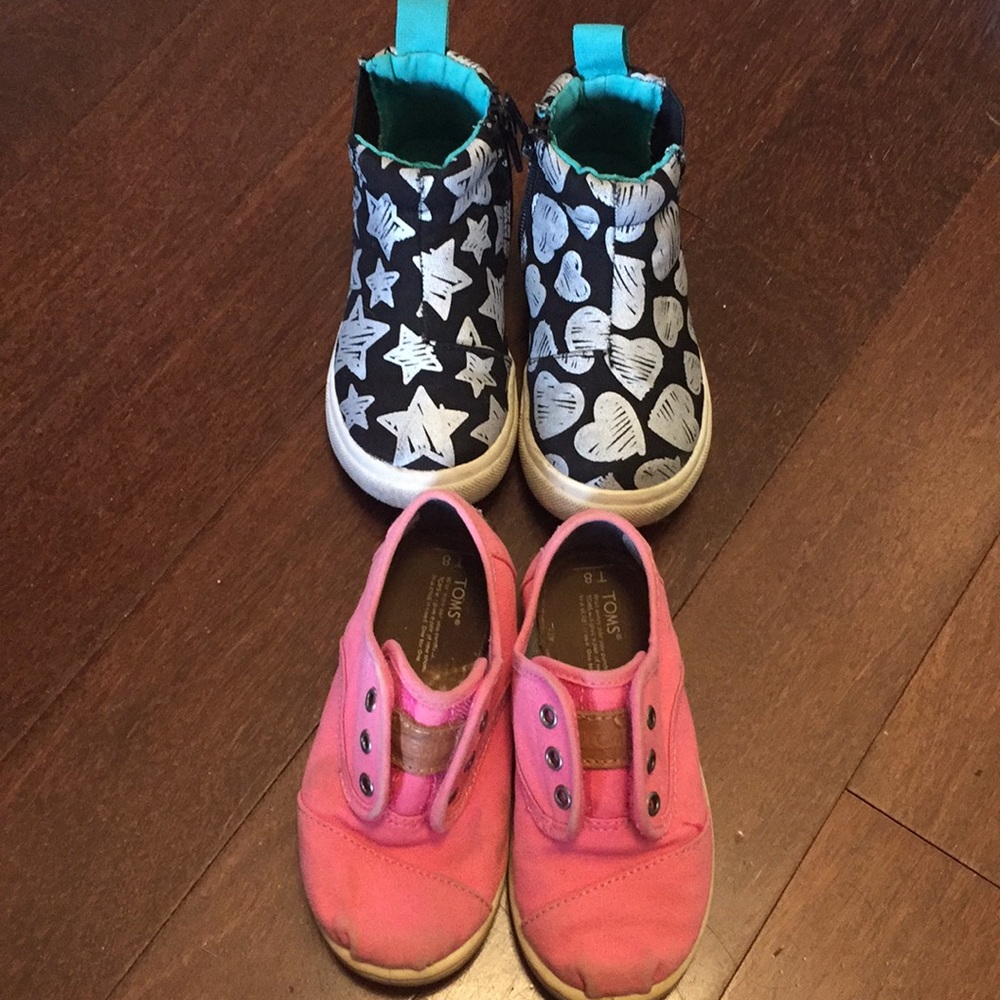 Pink Toms & Black & Silver choose high tops